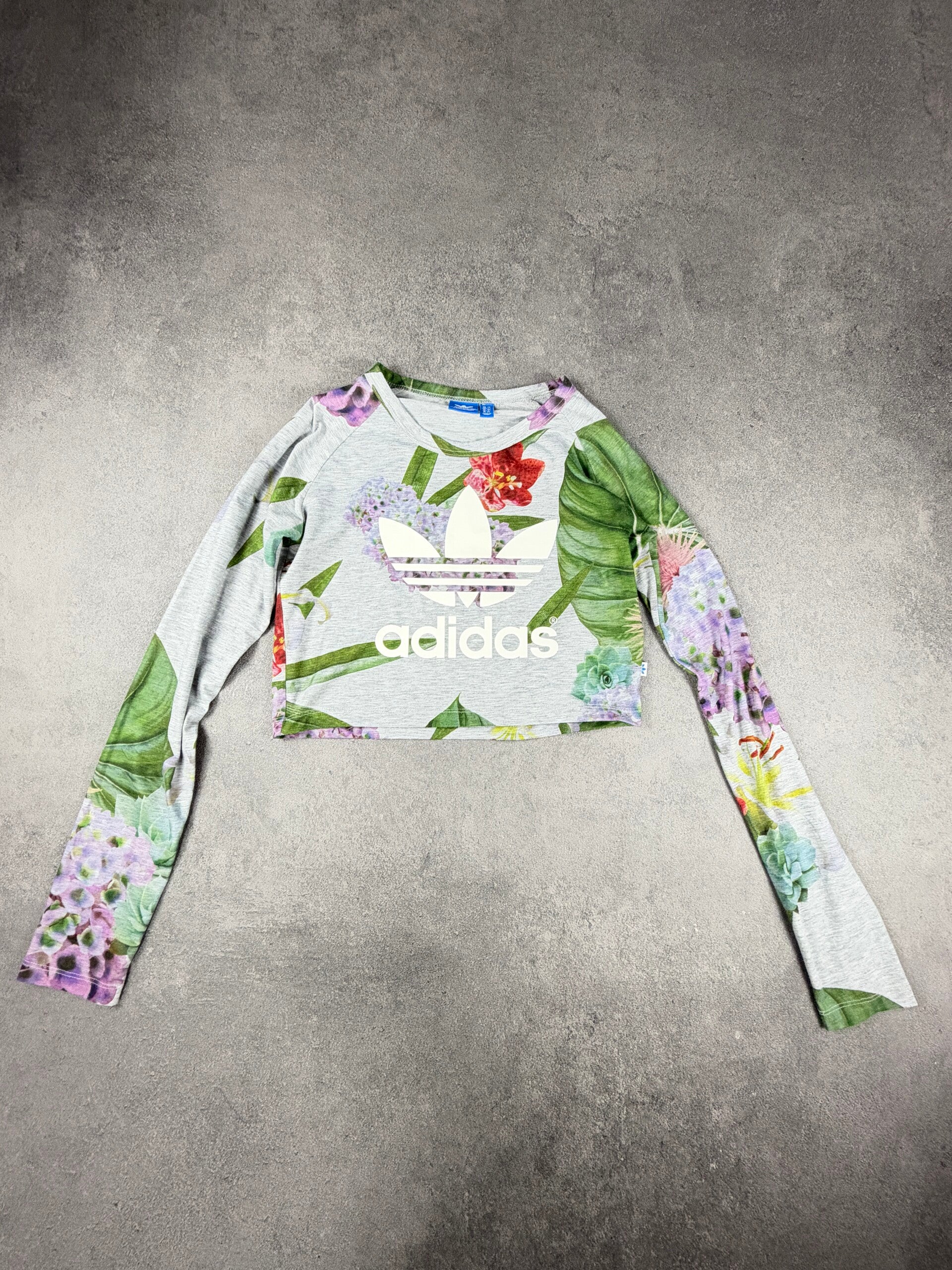 Adidas Originals Adicolour Botanical Floral Crop Longsleeve – Grau / Multicolor – Damen 38 – 2015