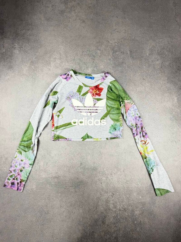 Adidas Originals Adicolour Botanical Floral Crop Longsleeve – Grau / Multicolor – Damen 38 – 2015
