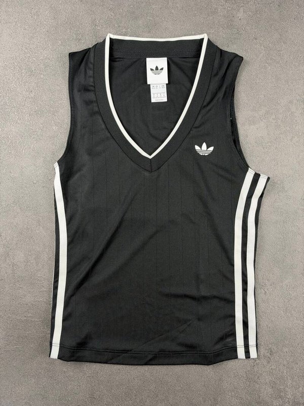 Adidas Originals V-Neck Football Top – Schwarz / Weiß – Damen XS – 2025