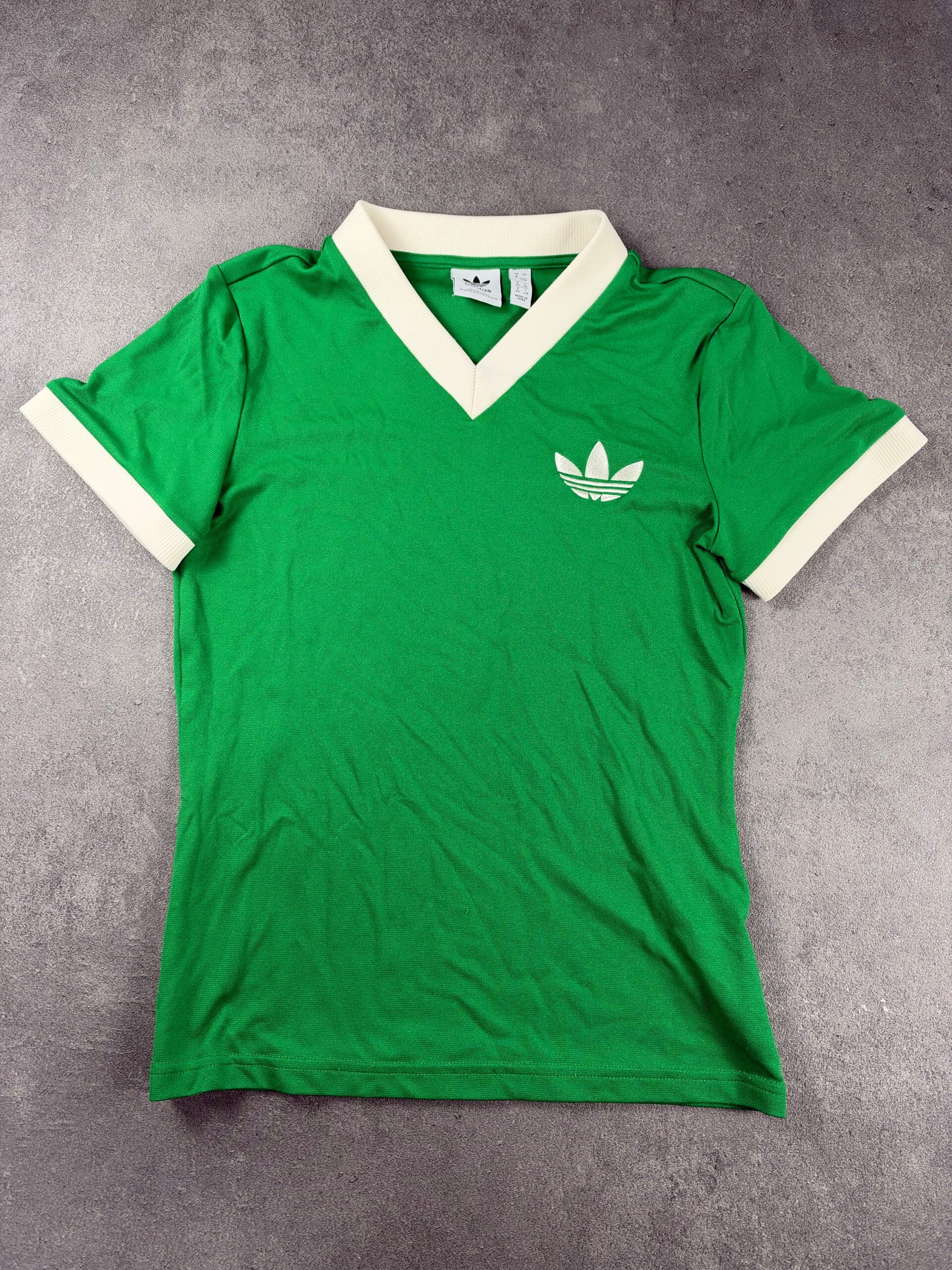 Adidas Originals Adicolor 70s V-Neck T-Shirt – Grün / Off-White – Damen 34 – 2022