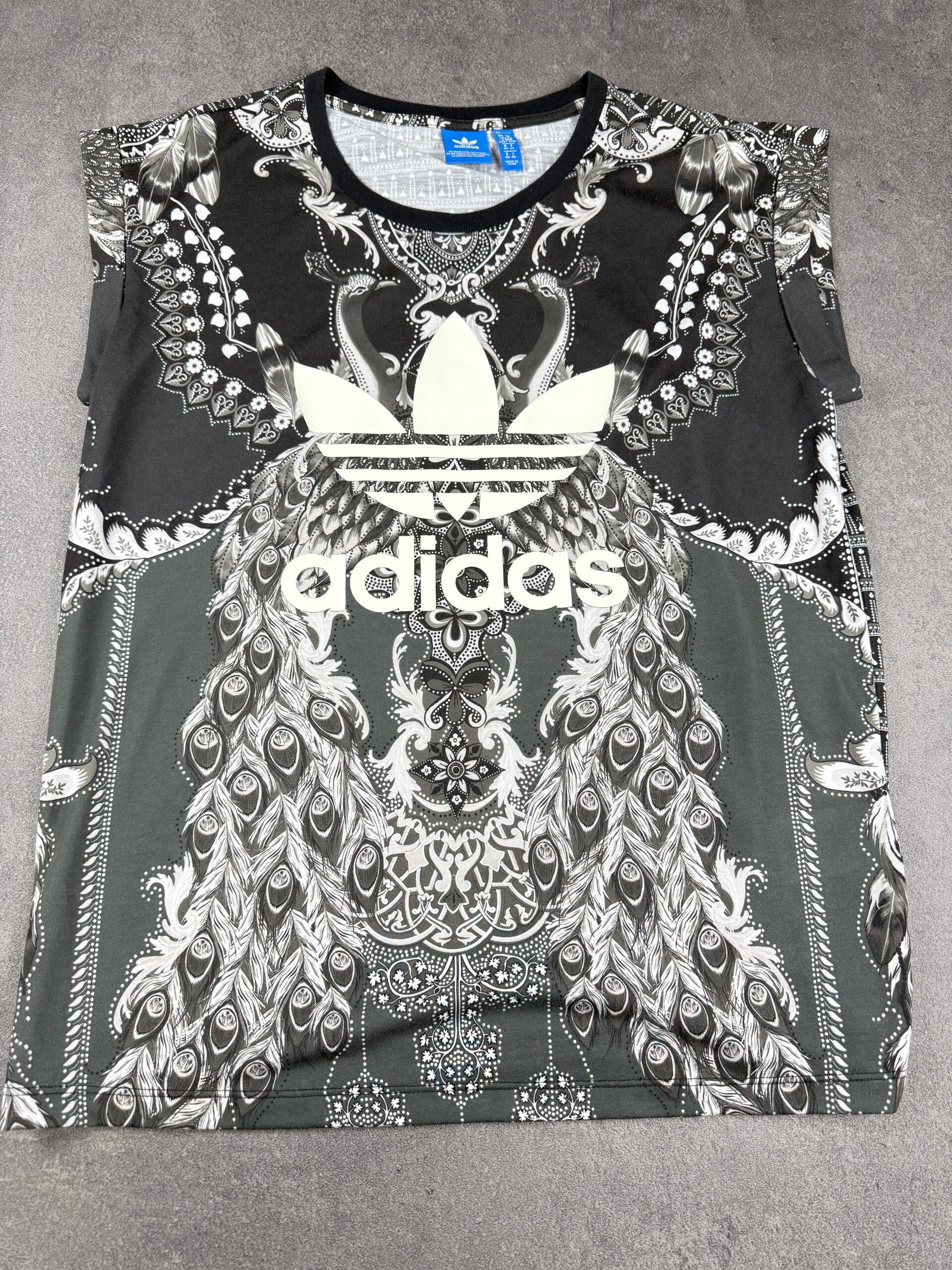 Adidas Originals x The FARM Company Pavao Tee – Schwarz / Weiß – Damen 40 – 2016
