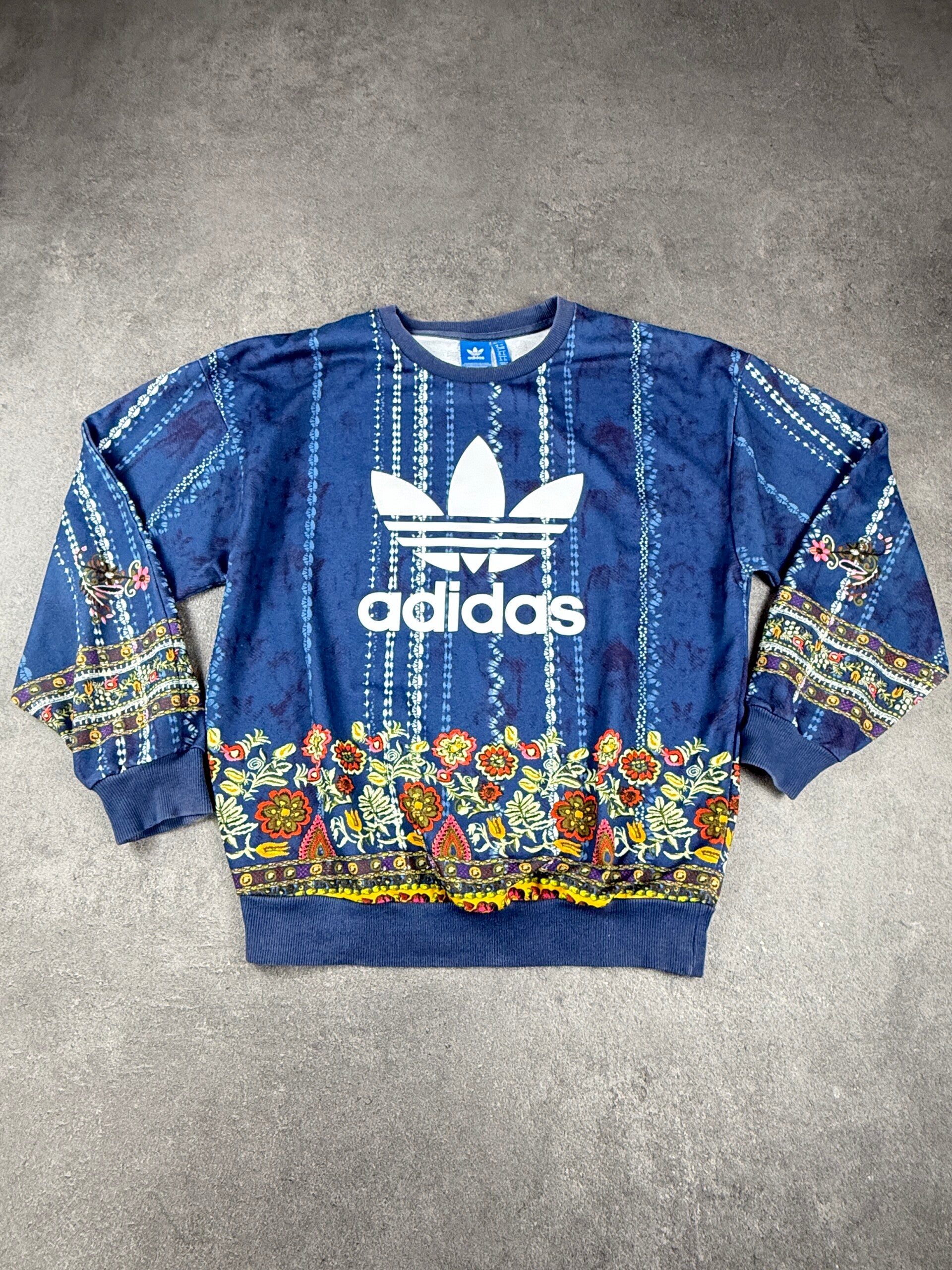 Adidas Originals x The FARM Company Cirandeira Sweatshirt – Blau / Multicolor – Damen 34 – 2016