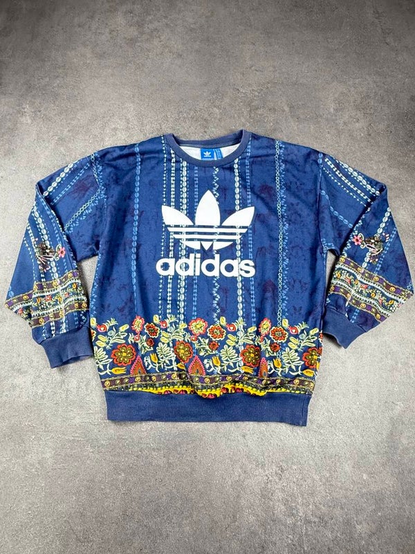 Adidas Originals x The FARM Company Cirandeira Sweatshirt – Blau / Multicolor – Damen 34 – 2016