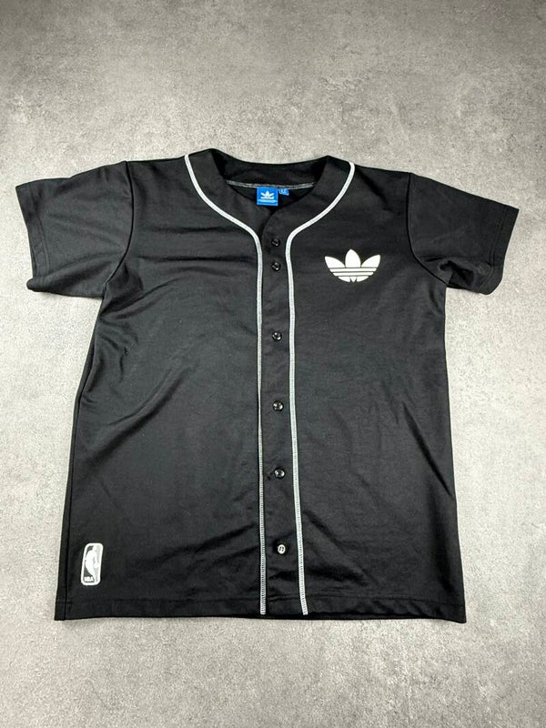 Adidas Originals NBA Brooklyn Nets 67 Baseball Jersey – Schwarz / Weiß – Herren M – 2014