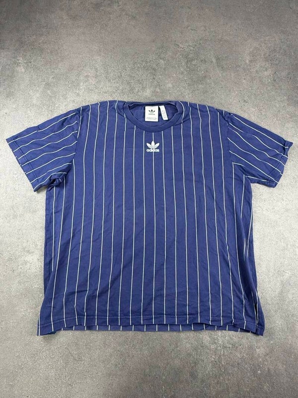 Adidas Originals Pinstripe Trefoil T-Shirt – Navy / Weiß – XL – 2021