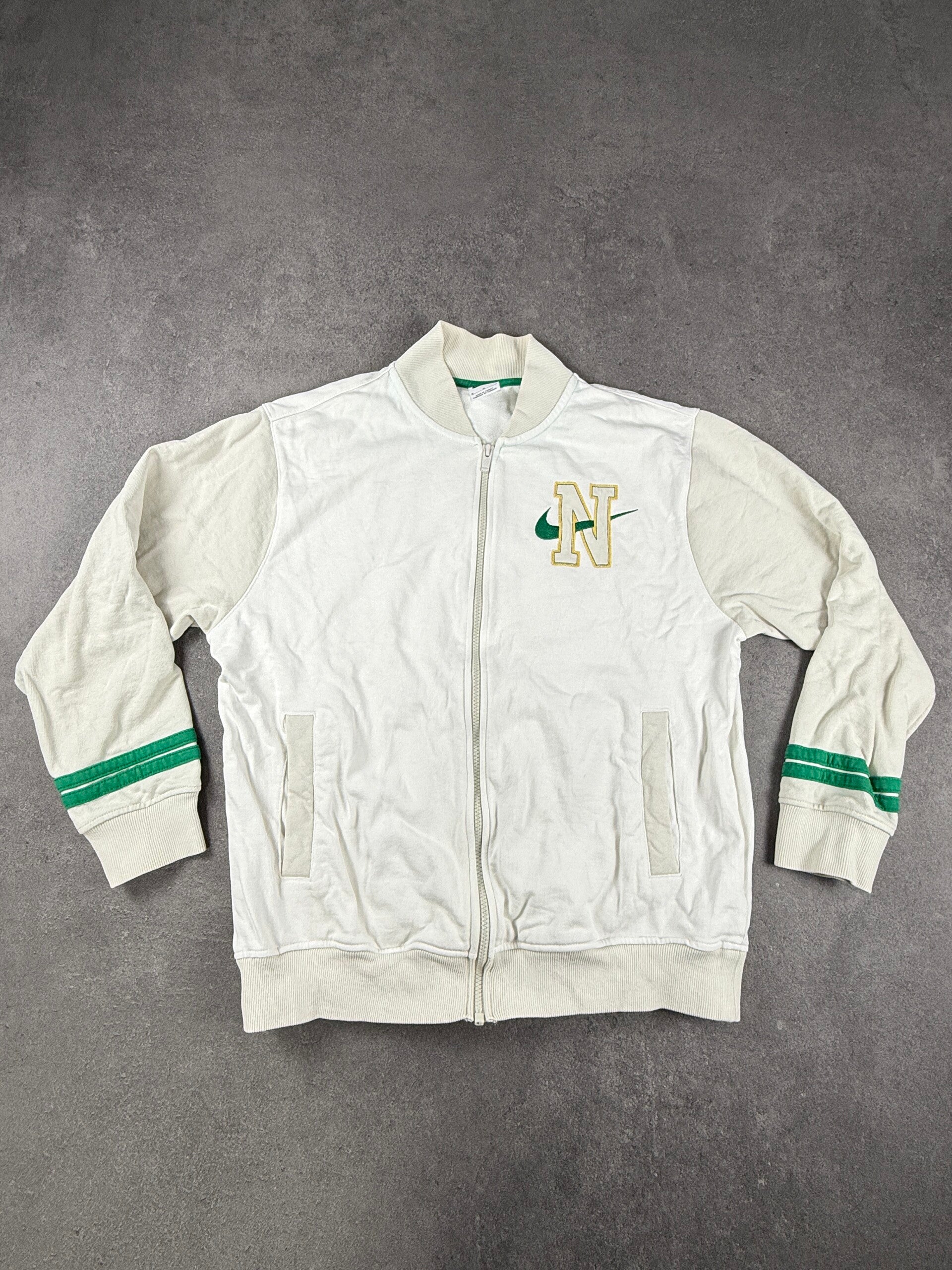 Nike Sportswear Retro Fleece Varsity Jacket – Sail / Grün / Gold – M – 2022