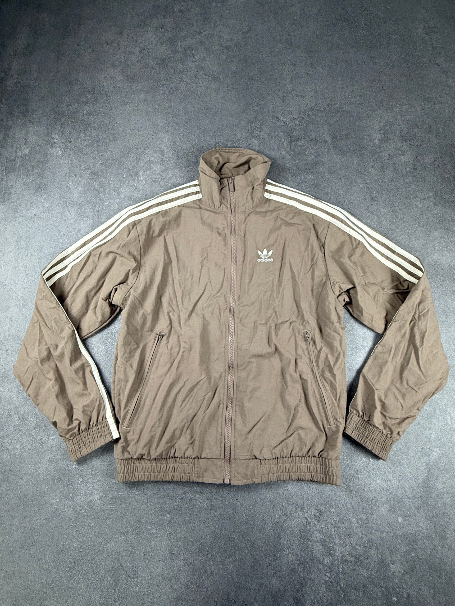 Adidas Originals Adicolor Woven Firebird Track Top – Trace Brown / Weiß – XS – 2024