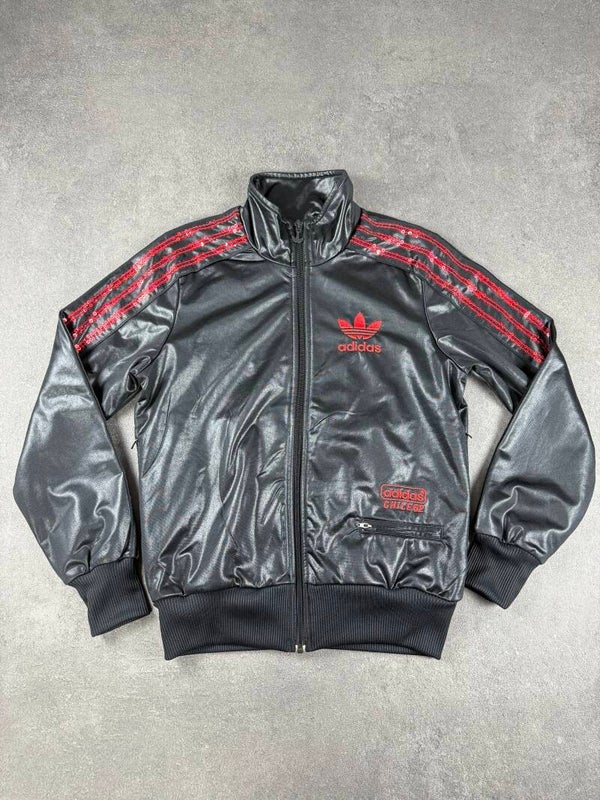 Adidas Originals Chile 62 Sequin Track Jacket – Schwarz / Rot – Gr. 38 – 2010