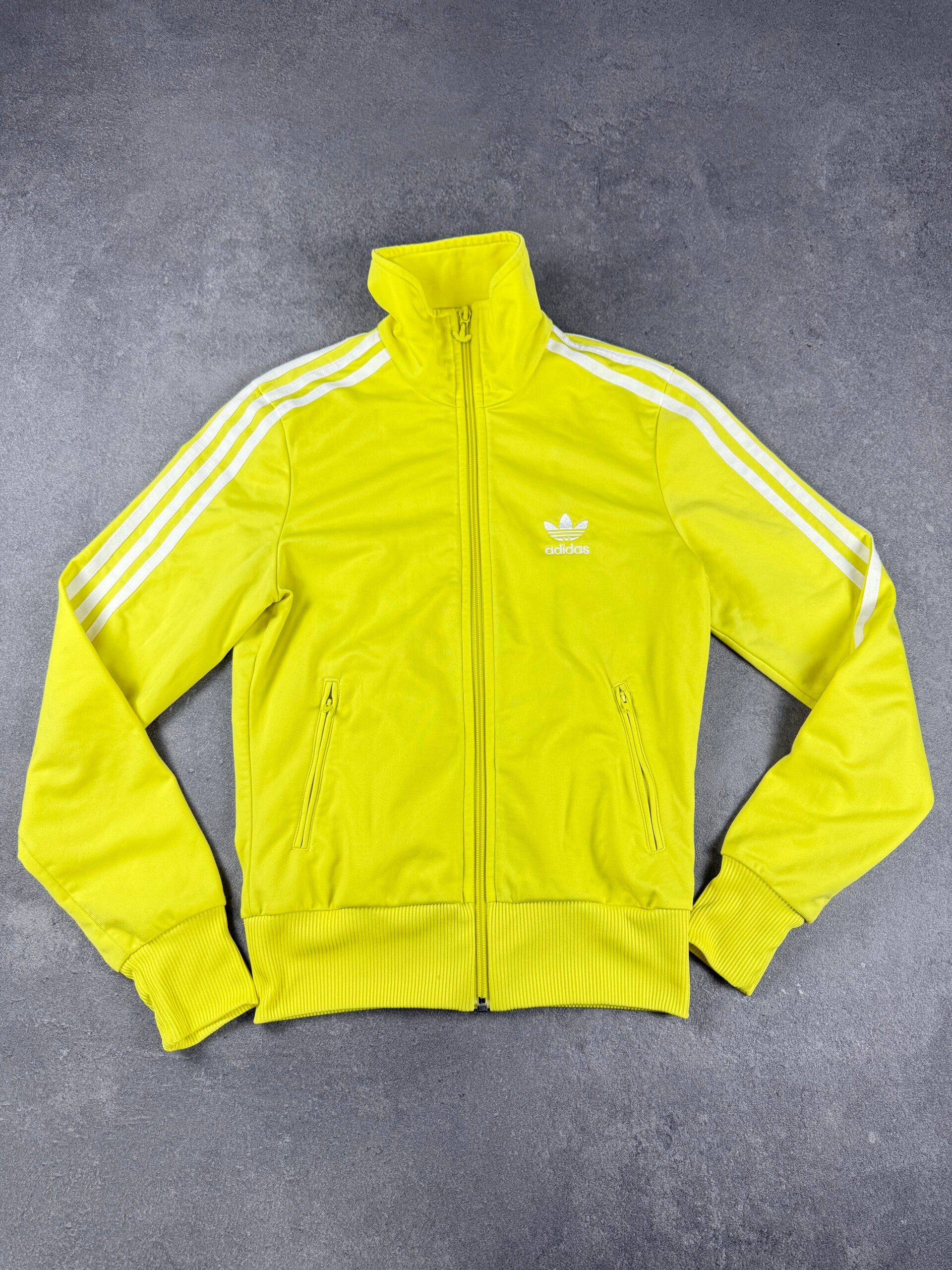 Adidas Track Top gelb/weiß Trefoil große Rückenlogo Größe 36 (2009)