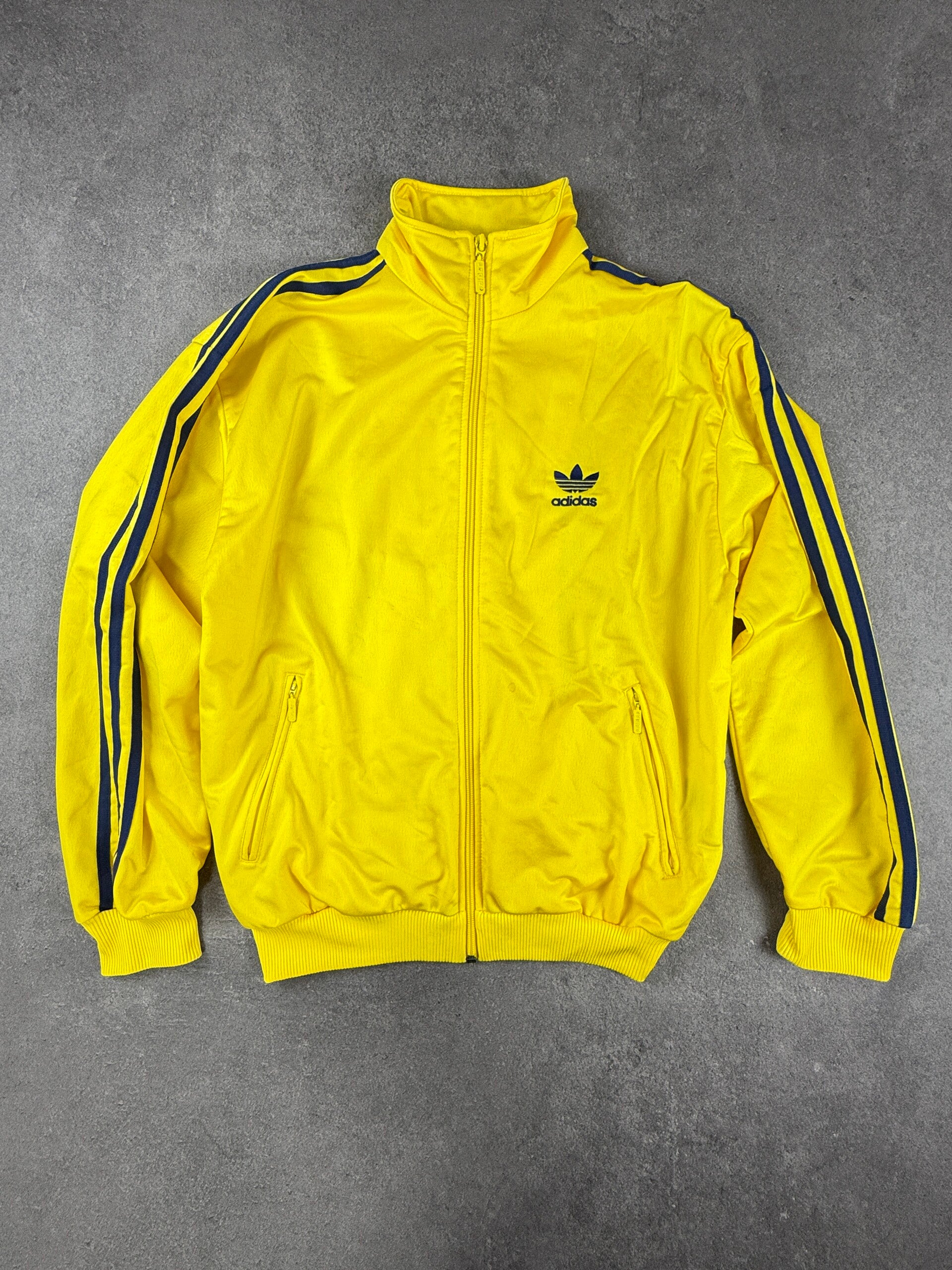 Adidas Track Jacket gelb/navy Trefoil Größe D164 (ca. S/M) Vintage