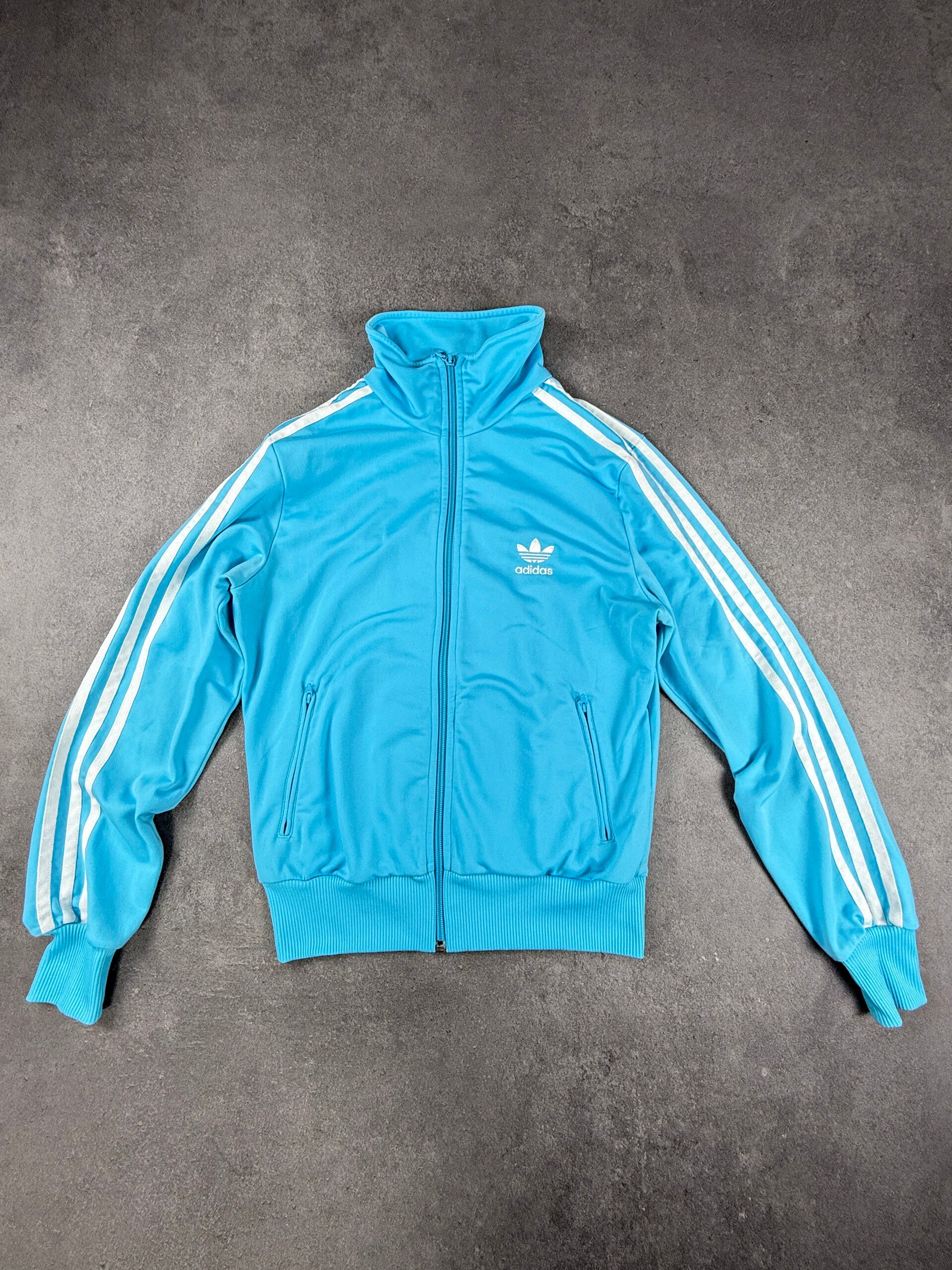 Adidas Firebird Track Top hellblau/weiß Trefoil große Rückenlogo Größe 40 2008