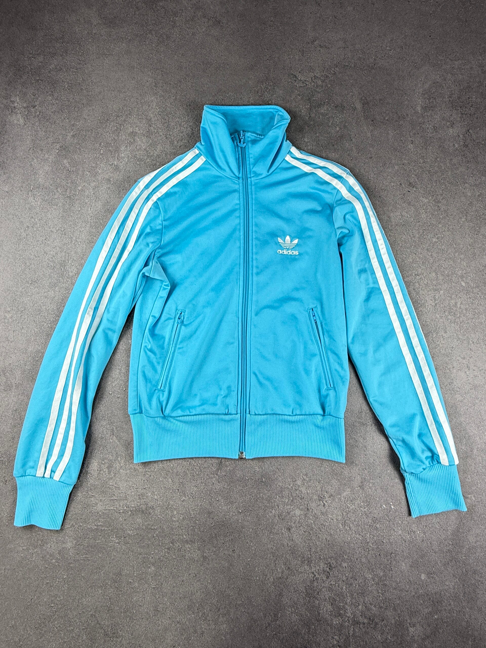 Adidas Firebird Track Top hellblau/weiß Trefoil große Rückenlogo Größe 36 2009