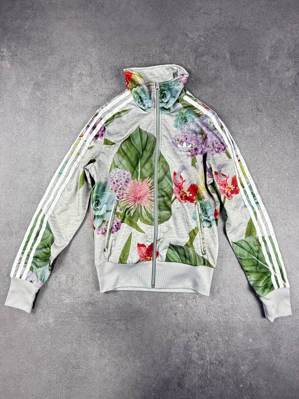 Adidas Originals Firebird Floral Track Top – Grau / Multicolor – Damen XS / DE 32 – 2015