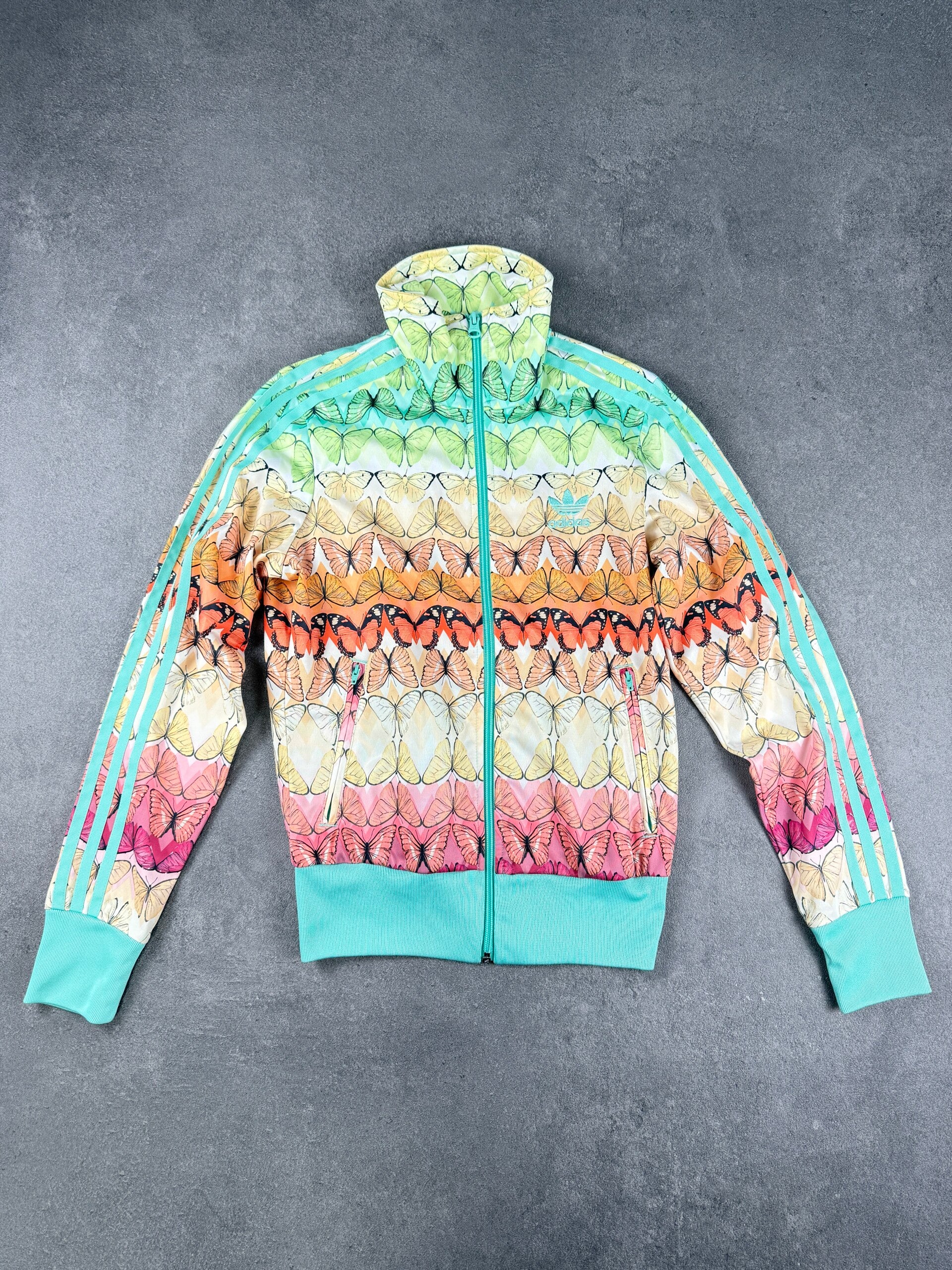 Adidas Originals x The FARM Company Borbofresh Firebird Track Jacket – Multicolor / Türkis – Damen XS – 2017