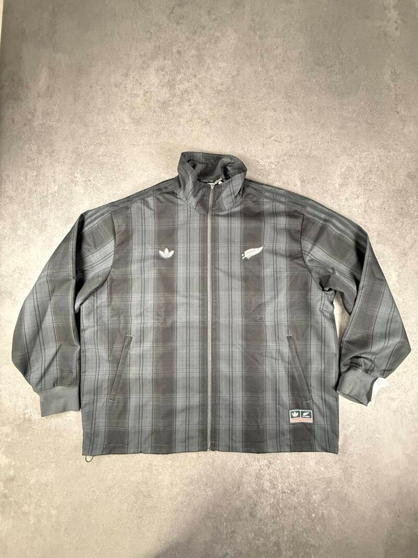 Adidas Originals x All Blacks Plaid Woven Firebird Track Jacket – Carbon – Gr. XL