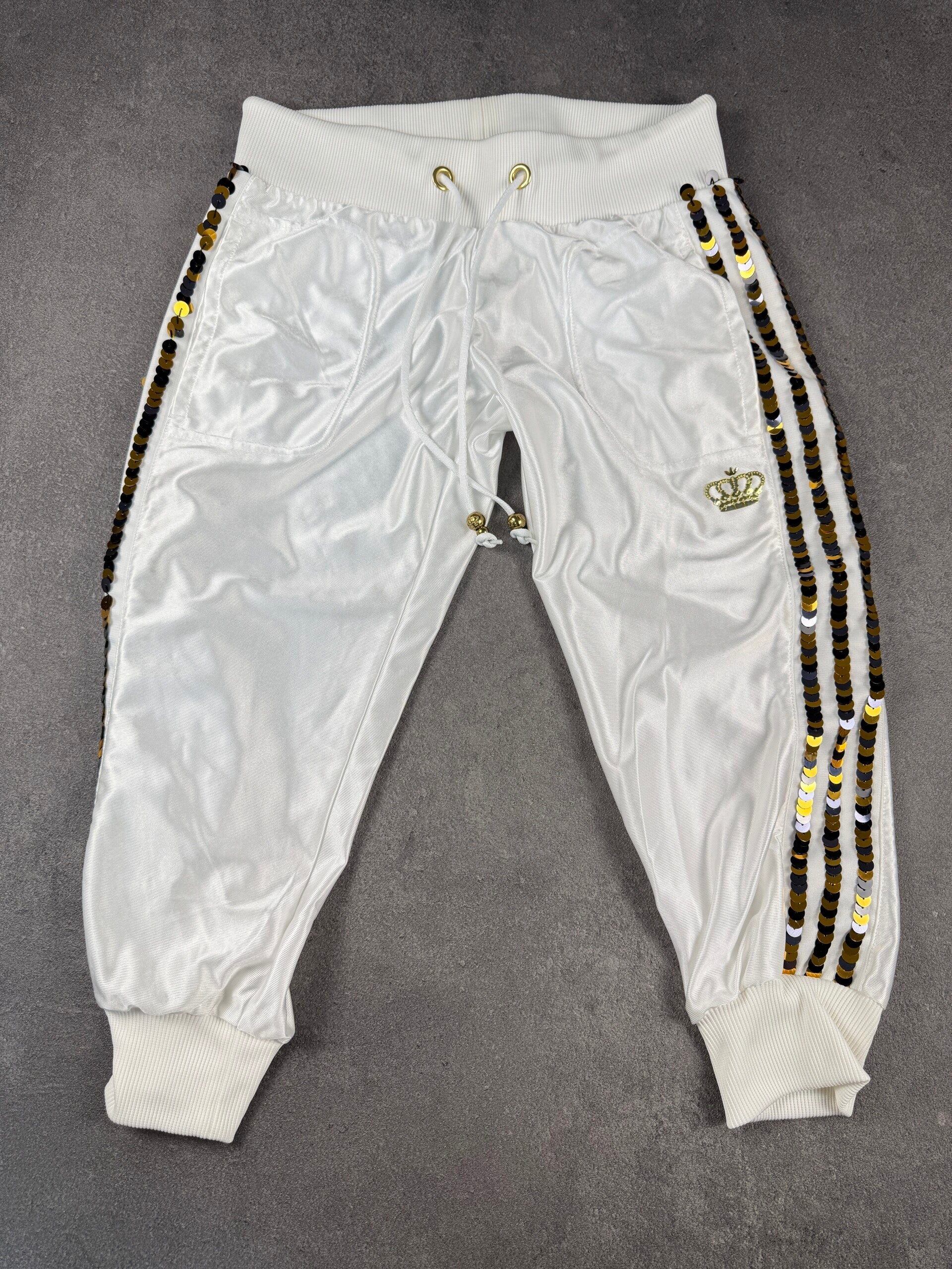Adidas Originals x Missy Elliott Respect M.E. Track Pants – Weiß / Gold / Schwarz – Damen 38 – 2010