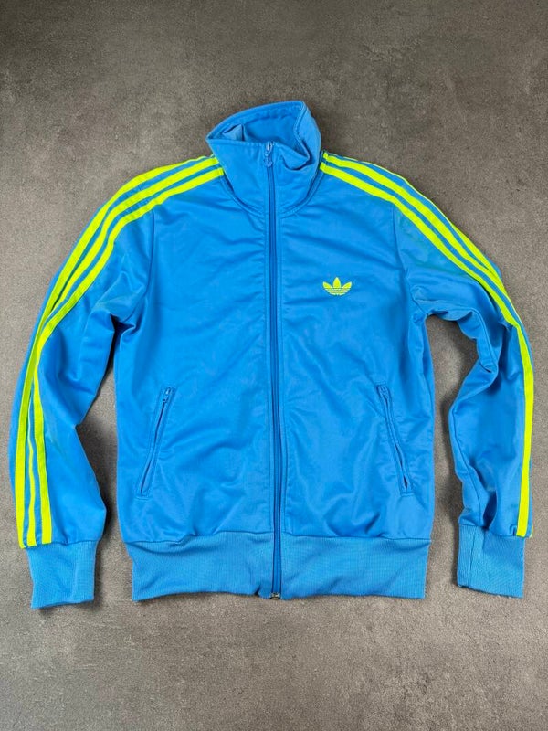 Adidas Originals Firebird Track Top – Blau / Neon Gelb – Damen 40 – 2010