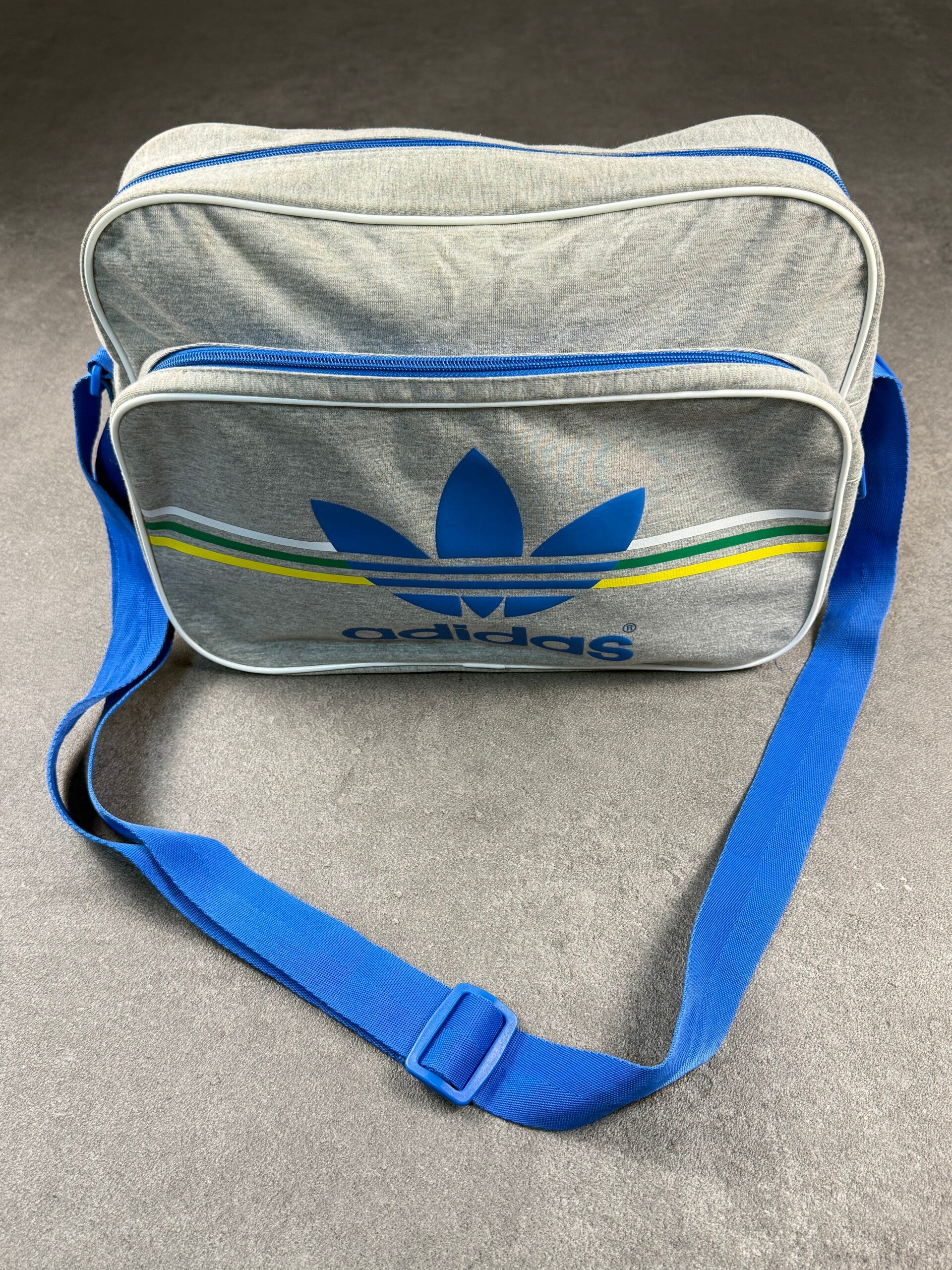 Adidas Originals Airliner Jersey Schultertasche – Grau / Blau / Grün / Gelb – 2013 – G84889