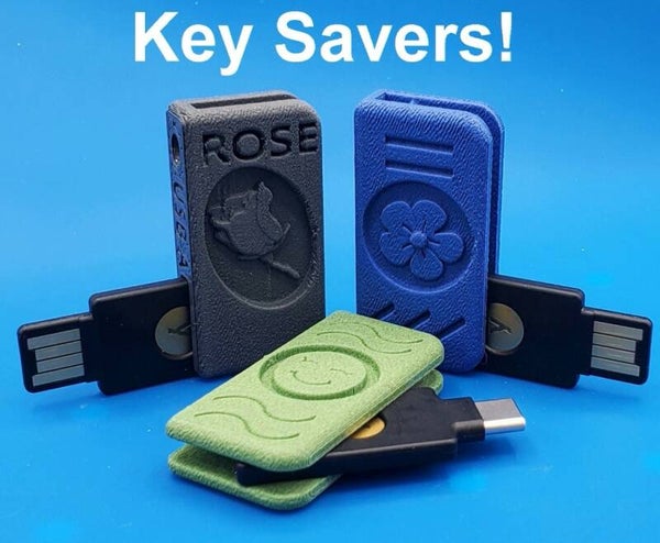Carbon Fiber Key Savers Case/Holder for Yubikey USB-A & USB-C