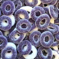 Anneaux acidulés saveur passion: 100 grammes (DULCEPLUS)