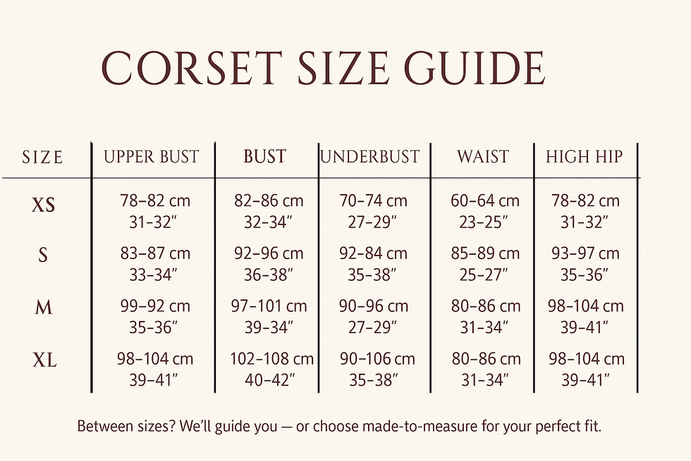 Designer corsets made to measure worldwide