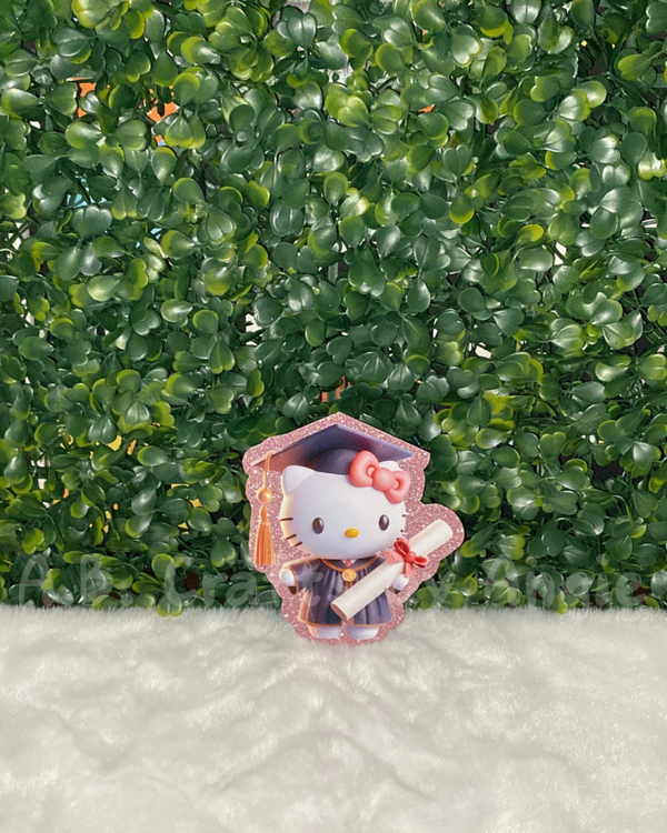 Graduation Toppers - Black Hello Kitty