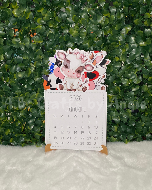 2026 Calendar - Farm animals