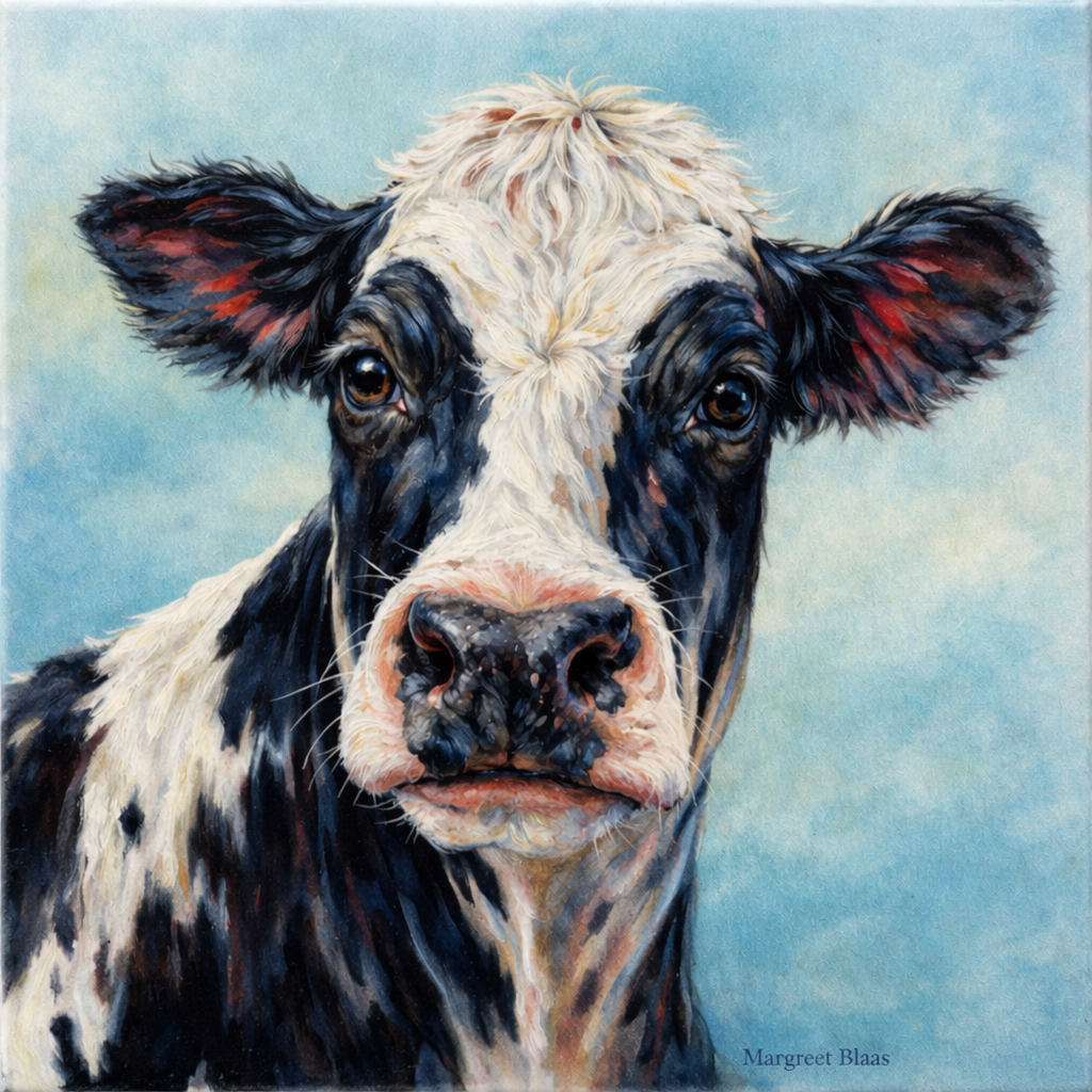 Curious Cow – Ceramic Art Tile