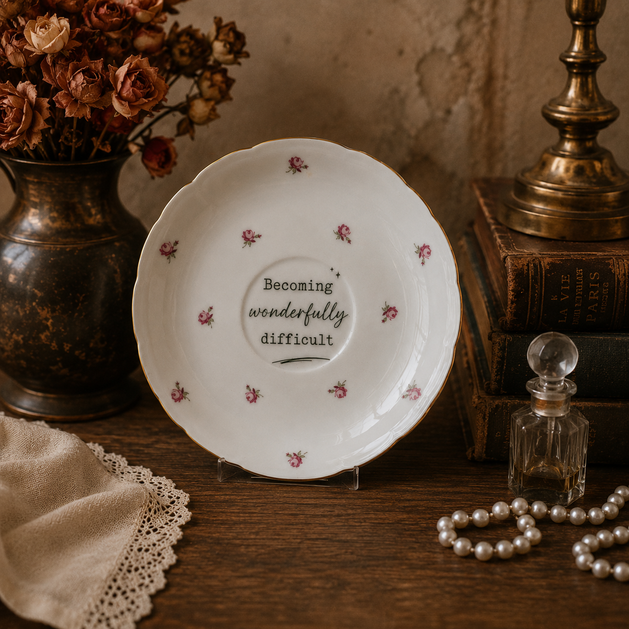 Becoming Wonderfully Difficult – vintagequoteplate