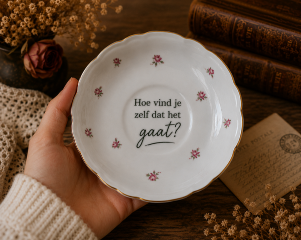 Hoe vind jezelf dat het gaat? | vintage quote plate