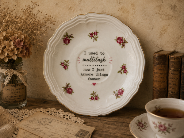 I used to multitask | vintage quote plate