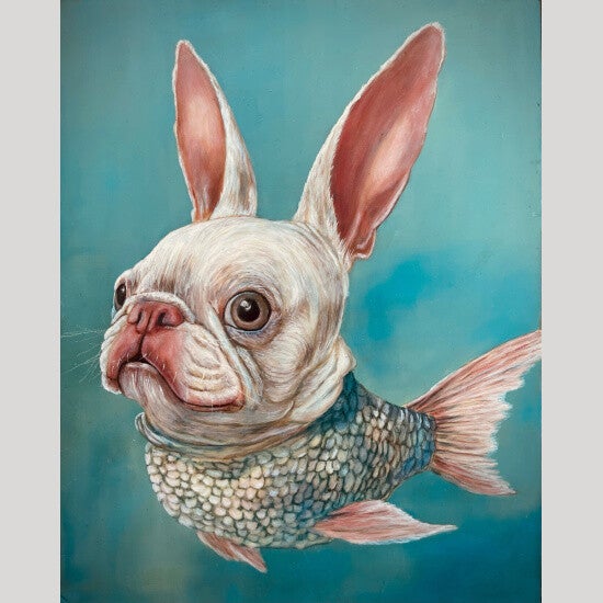 Pelagus Fidelis – Human Seal Hybrid Oil Painting | Margreet Blaas