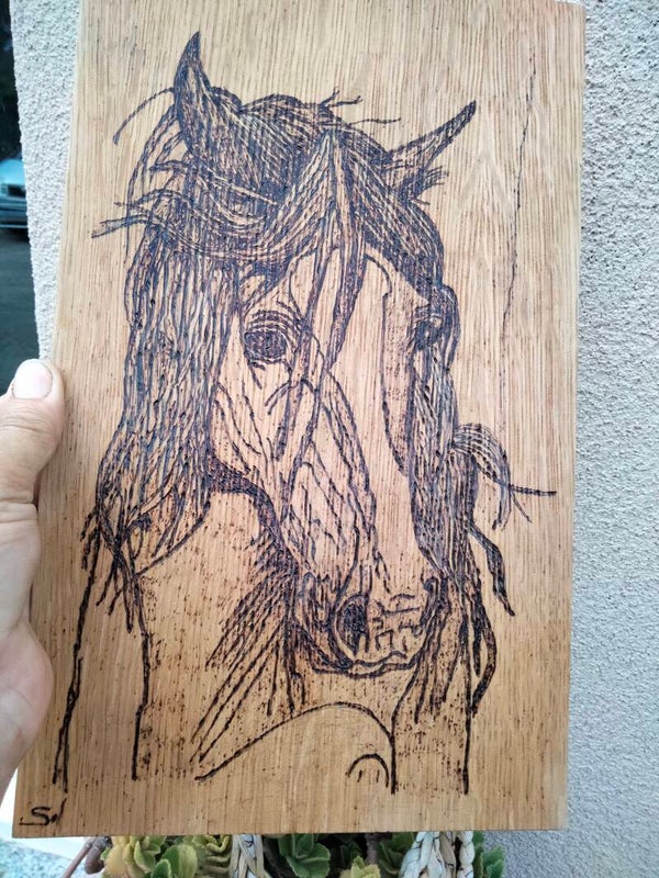 Cuadro Pirografiado Caballo