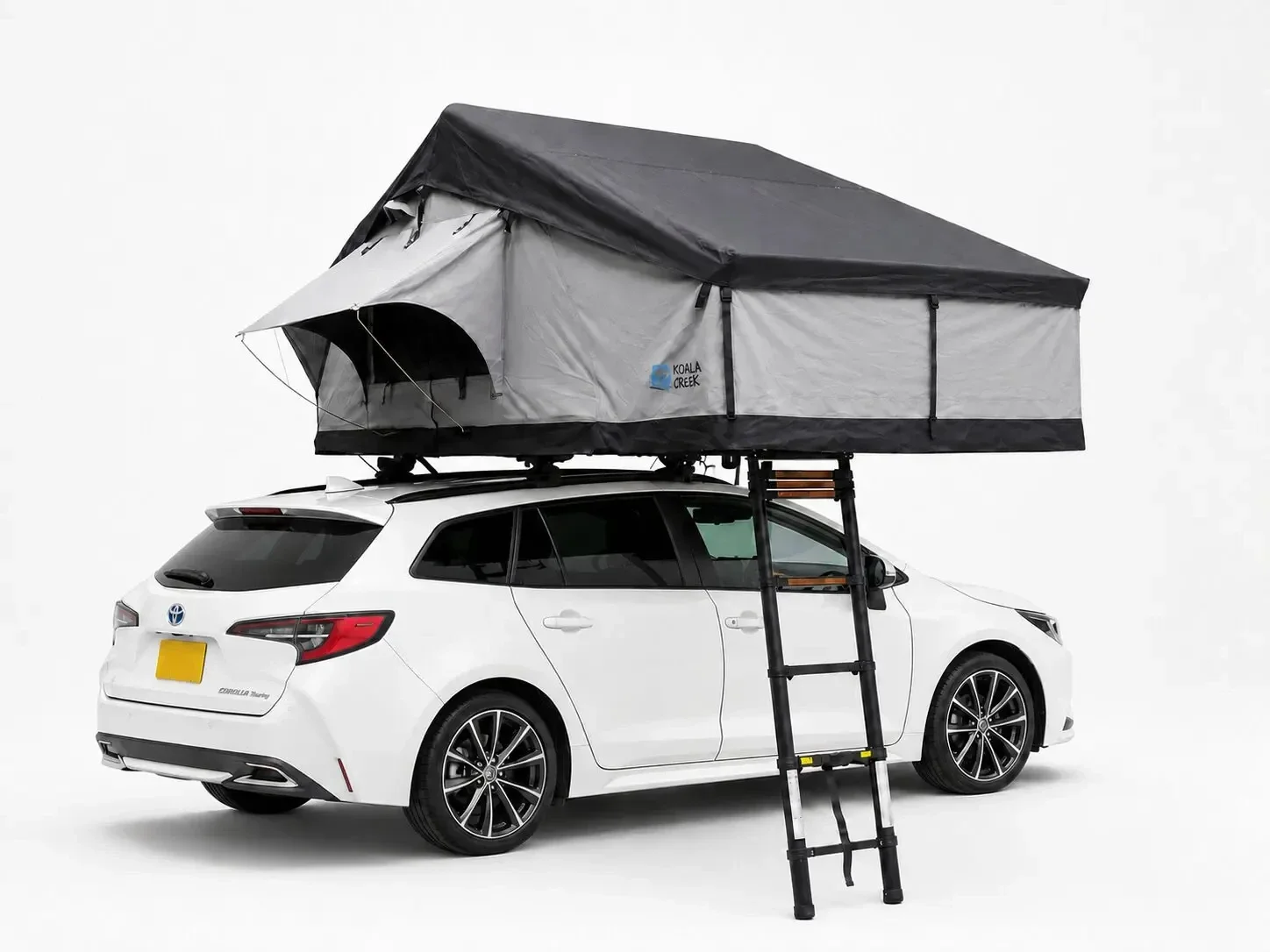 Koala Creek softcover daktent met overdekte instap: model Teide 160L-V2 Overlander in groen.