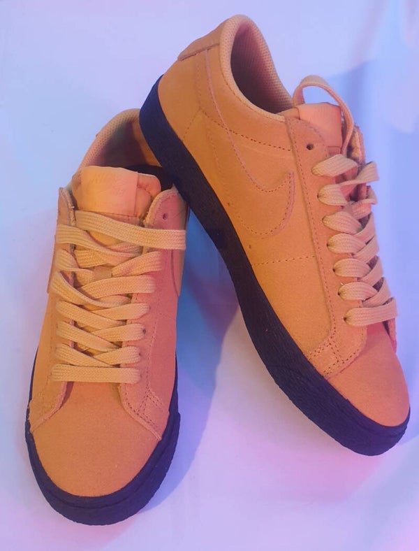 nike sb zoom  blazer low skate shoes oranje ochre/yellow ochre black