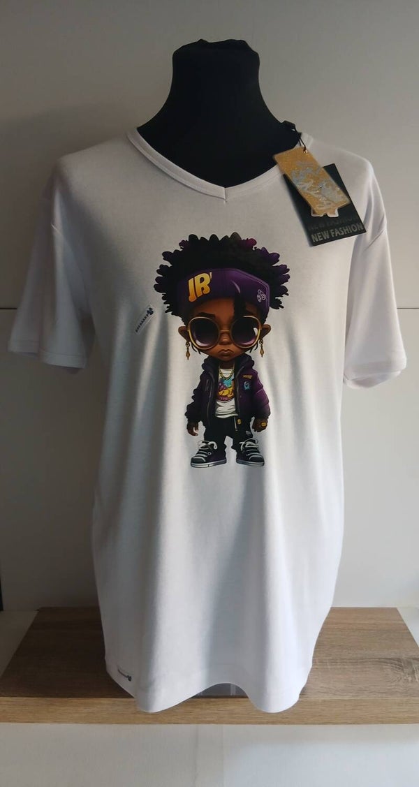 afro boy pnc bunny T-shirt