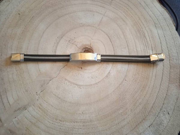 Armband staal ,Leer