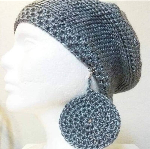 Women's Crochet Beanie Boho Hat And Fashion Jewelry Earring Set