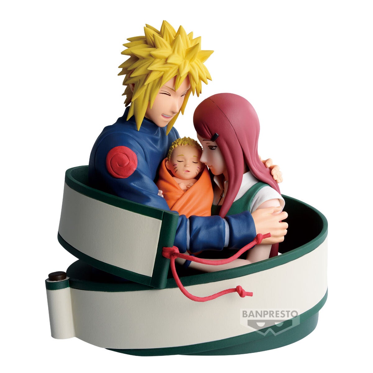 NARUTO - NARUTO 72 SERIES - MINATO, NARUTO & KUSHINA - STATUA 13CM Novità!
