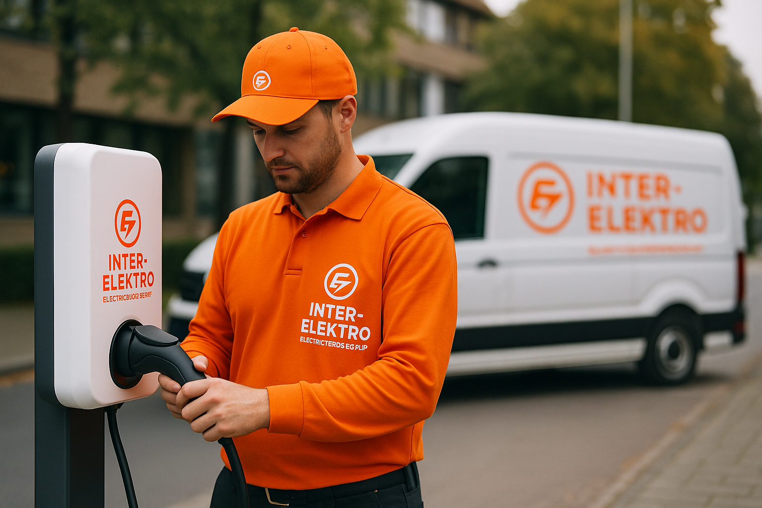 Inter-elektro-plaatst-laadpaal