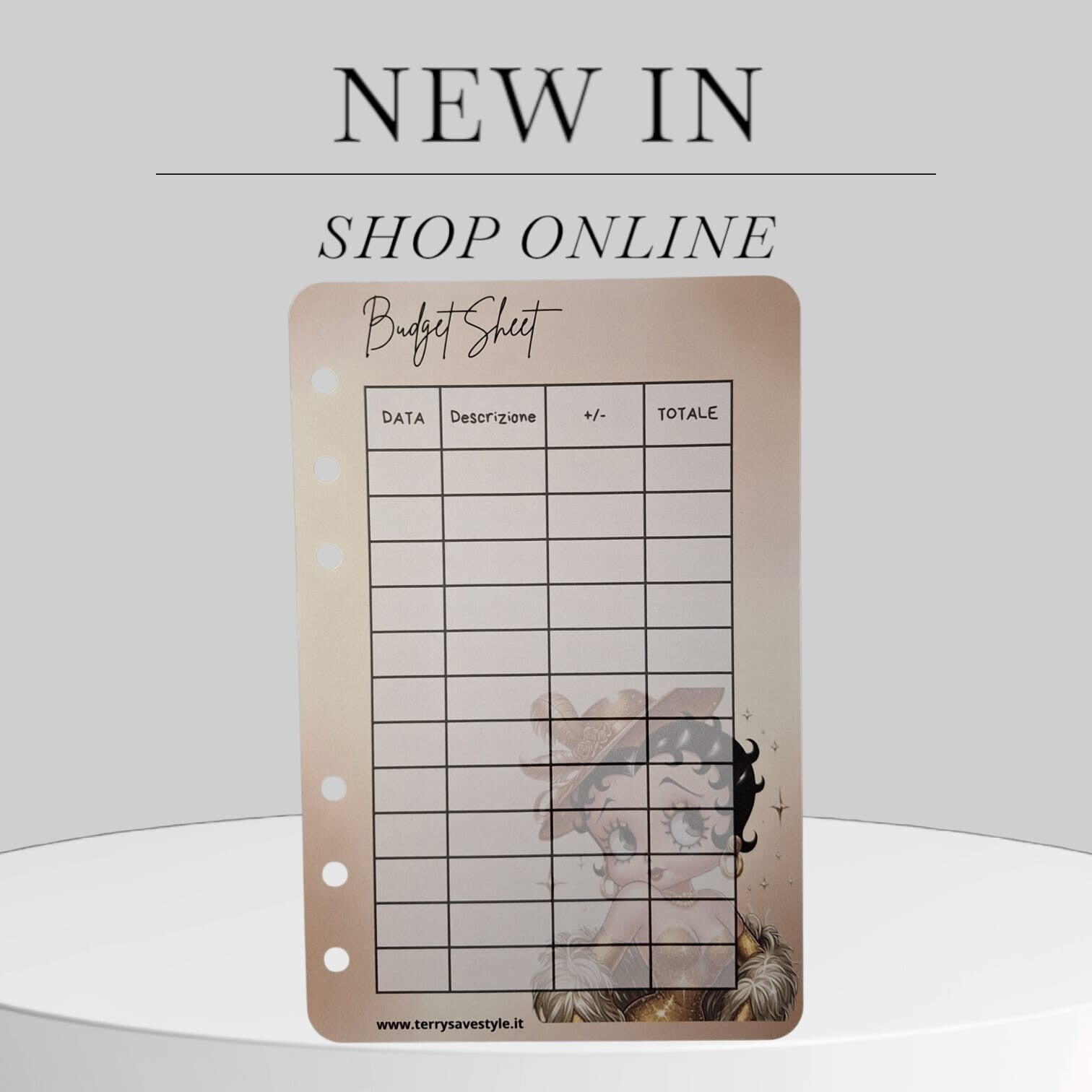 BUDGET SHEET betty boop