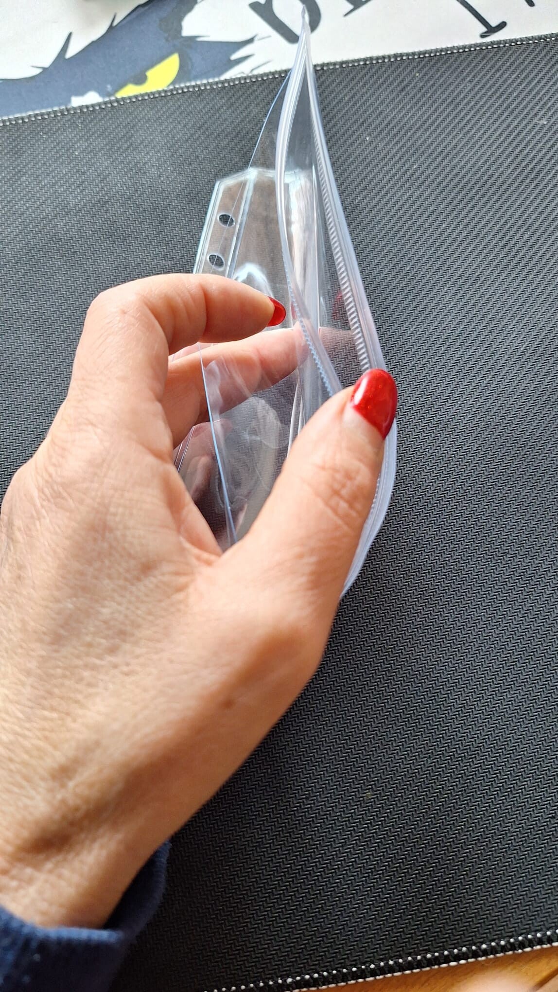 BUSTINA IN PVC -  " A" chiusura a pressione con doppia tasca aperta