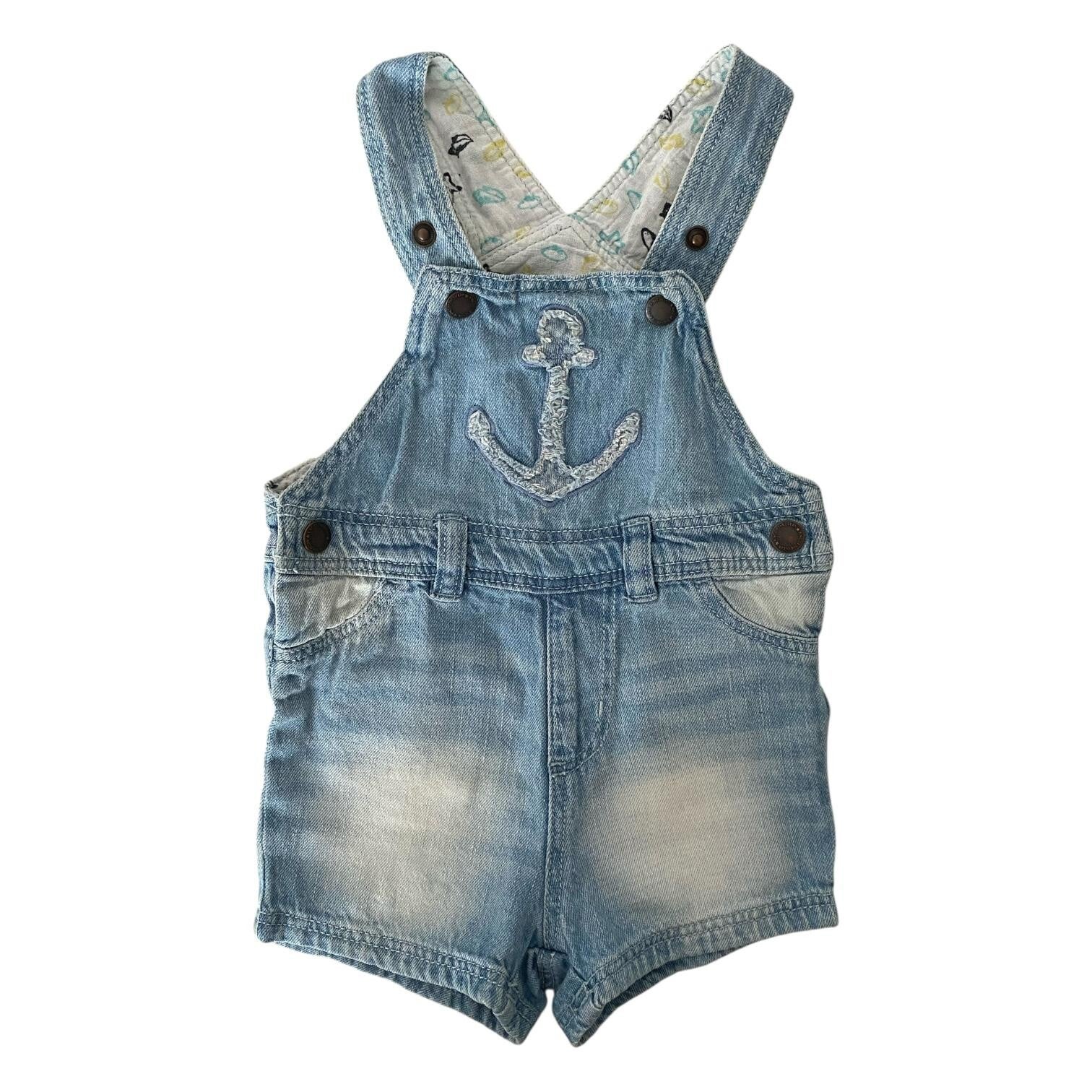 Kurze Jeanslatzhose - Größe 68