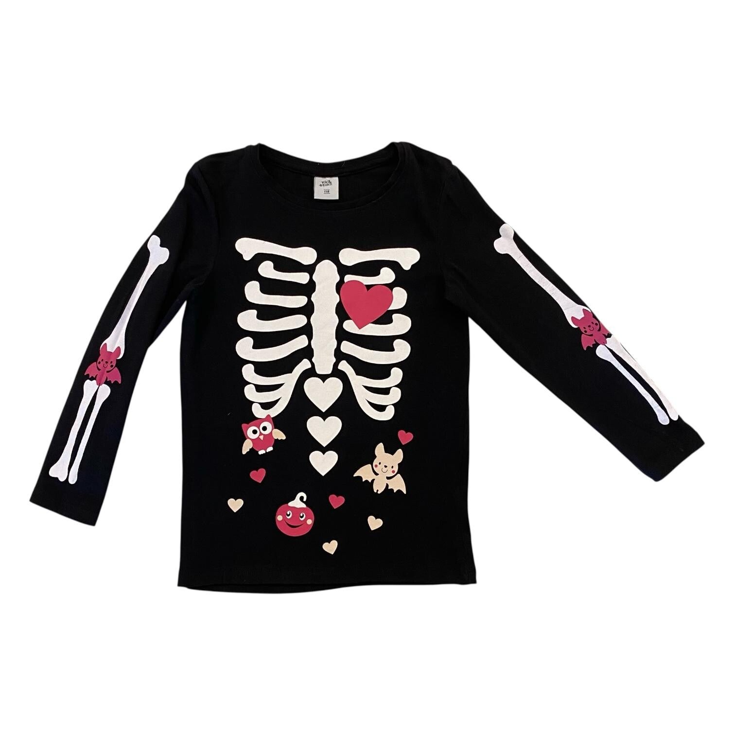 Langarmshirt mit Skelett-Motiv - Größe 116