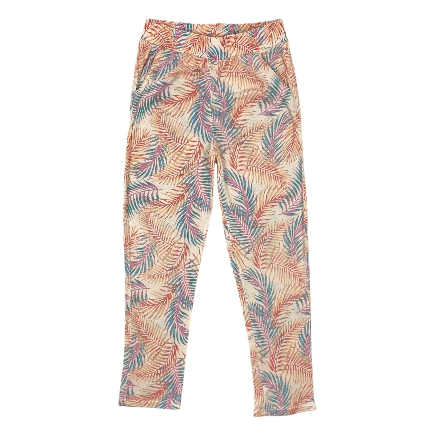 Leichte Sommerhose mit Palmenblätter-Print - Größe 128