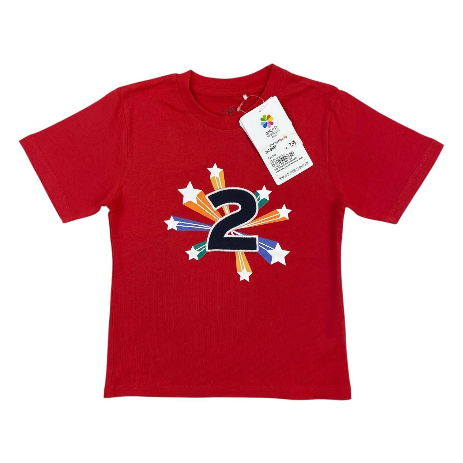 Geburtstagsshirt / T-Shirt "2" - Größe 98