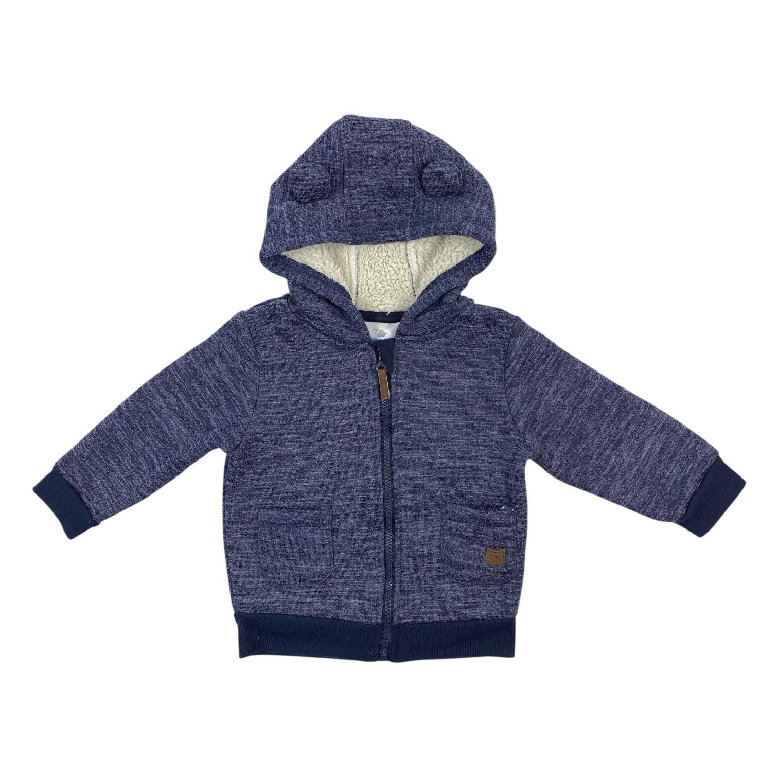 Sweatjacke mit Teddyfell-Futter - Größe 92