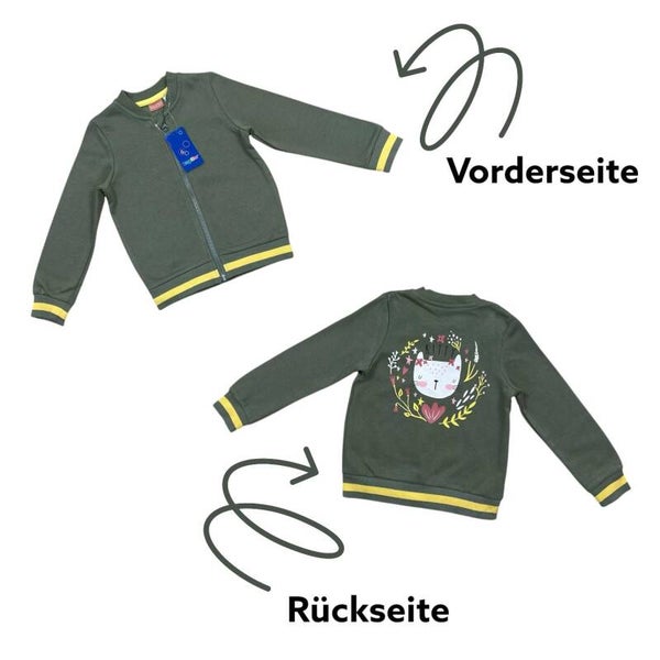 Sweatjacke mit Katzen-Motiv - Größe 98/104