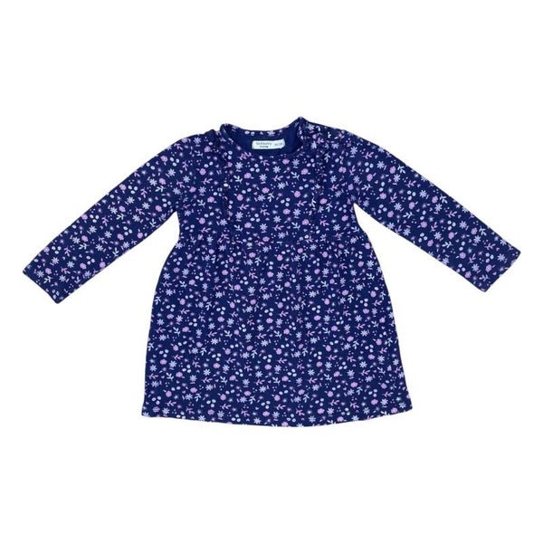 Langarmkleid mit Blumen-Print - Größe 92