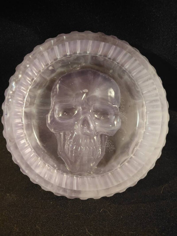 asbak met skull wit